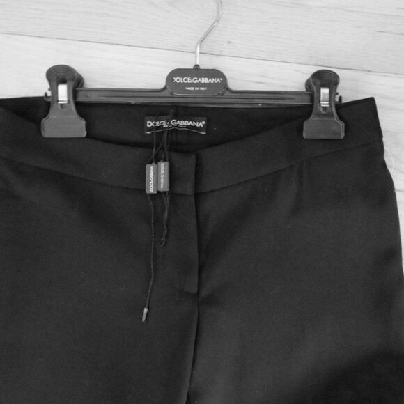 NEW Dolce & Gabbana Black Over Shoe or Boot Wool Pants Sz 4 38 Extra Long - Picture 10 of 12